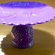 Flower Shaped Jewelry Stand / Trinket Pedestal / Cupcake or Cake Stand in Deep Purple