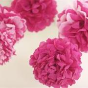 Pink Tissue Paper Pom Poms 5 Nursery Mobile / Baby Shower / Decoration READY TO SHIP  