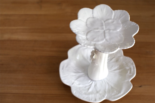 White Two Tiered Cake Stand / High Tea Stand / Cup Cake Pedestal / Multi-purpose Serving Stand